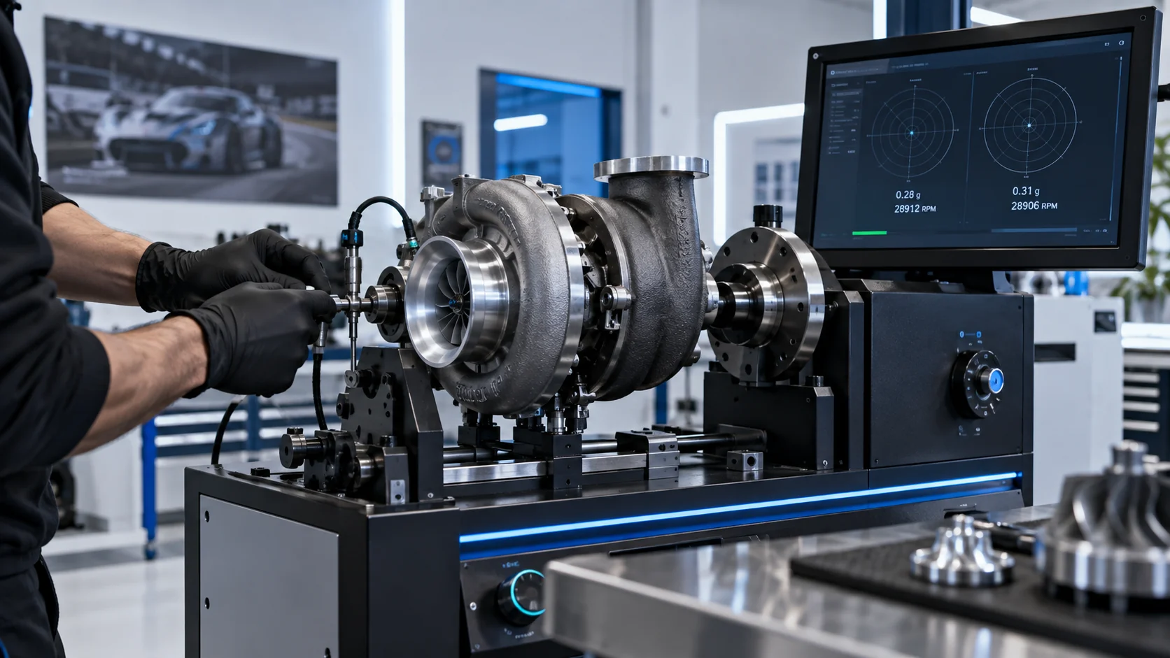 Turbina su banco di equilibratura